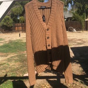 Express Men’s Cardigan Cafe Brown Medium